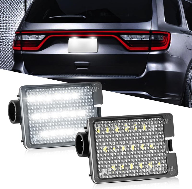 LESAUCE LED License Plate Light For 2014-2023 Dodge Durango Pickup Truck, 6000K White, 18 SMD, Tag Lamp Assembly Replacement, Plug and Play, Pack of 2 - Image 1